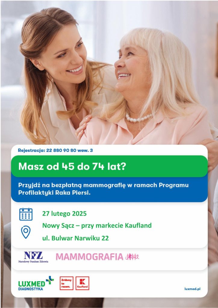 bezpłatna mammografia w Nowym Sączu już 27 lutego