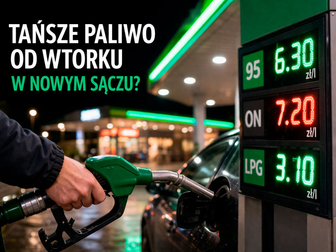 tańsze paliwo Nowy Sącz, ceny paliw Nowy Sącz 2026