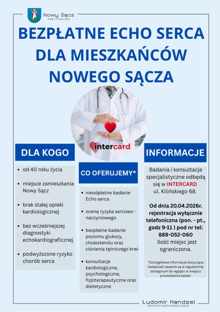 echo serca Nowy Sącz, badania kardiologiczne Nowy Sącz