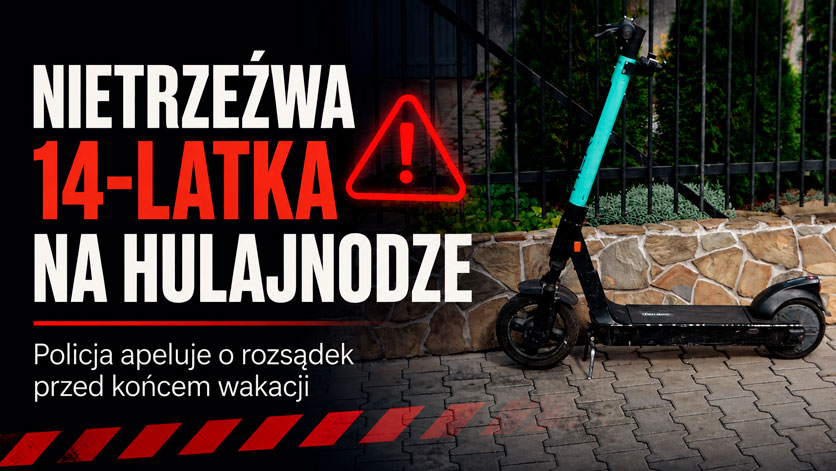 Nietrzeźwa 14-latka na hulajnodze. Nastolatka trafiła do szpitala