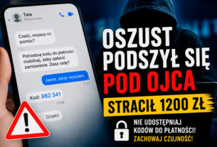 Oszustwo na kod do płatności mobilnej – mieszkaniec Sądecczyzny stracił 1200 zł po wiadomości od osoby podszywającej się pod ojca.