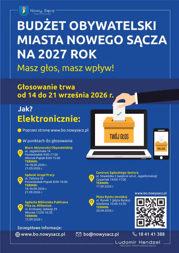 Budżet obywatelski 2027 Nowy Sącz